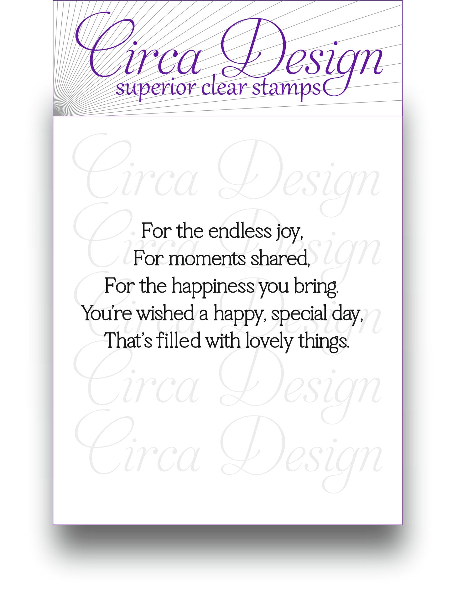 Please use our handy grid located below the main product image for a representation of the actual size of the stamp when used.